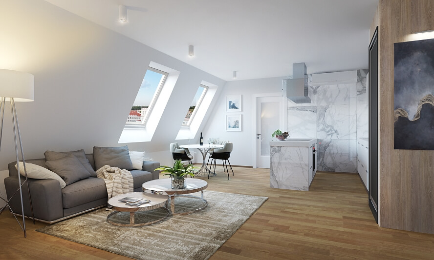 Žižkovo náměstí, Žižkov - Prague 3 | Sale, Apartment Two-bedroom (3+kk), 89 m²