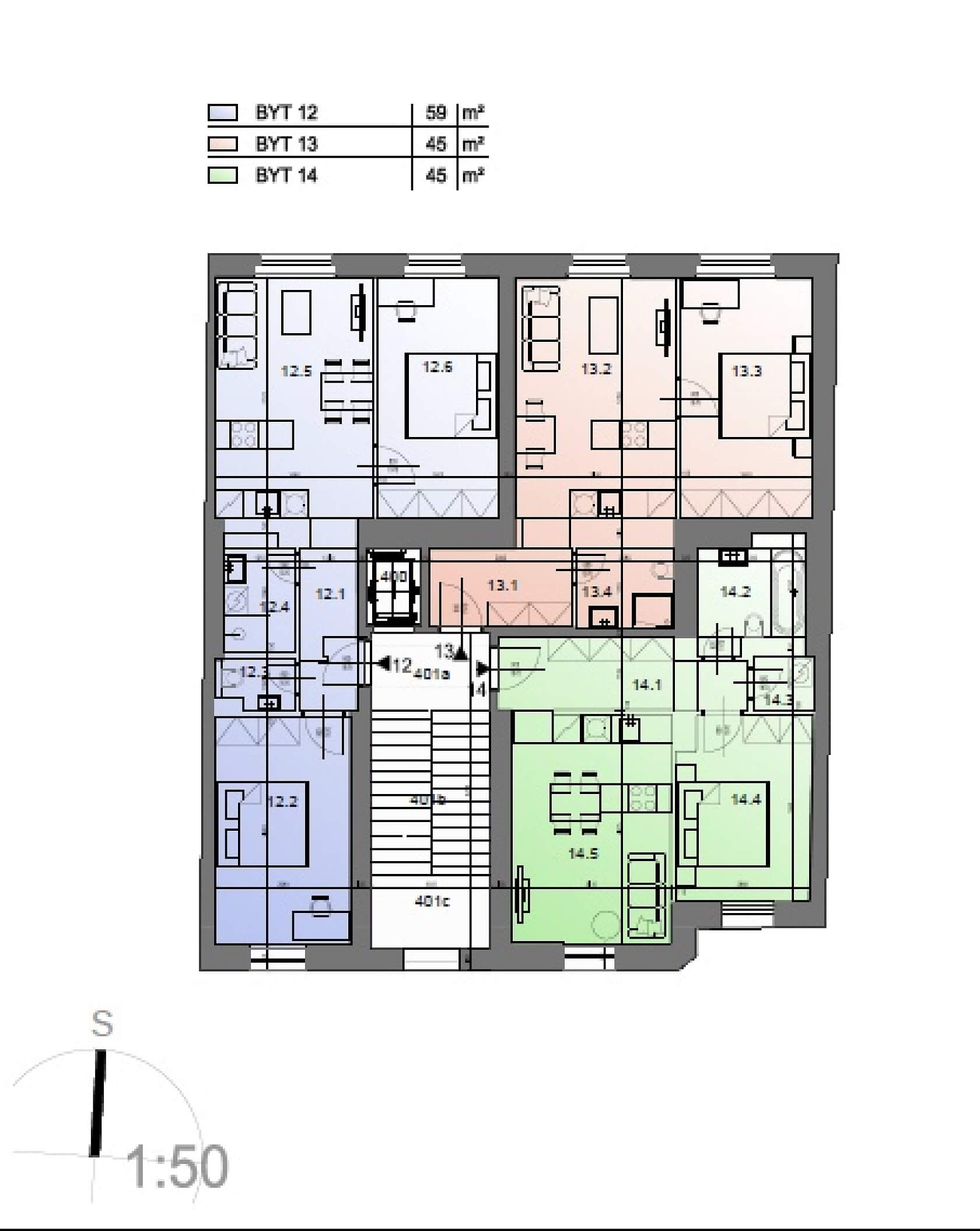 Grafická, Smíchov - Prague 5 | Rent, Apartment One-bedroom (2+kk), 45 m²