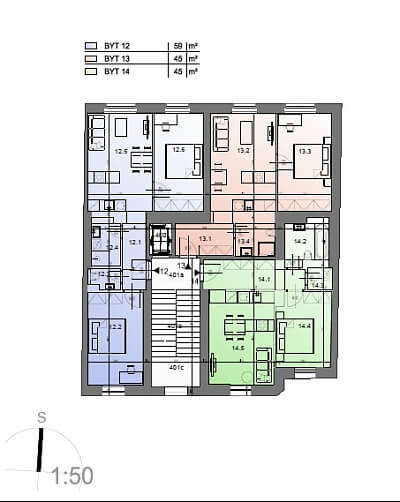 Grafická, Smíchov - Prague 5 | Rent, Apartment One-bedroom (2+kk), 45 m²