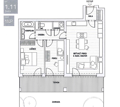 Plzákova, Kbely - Prague 9 | Rent, Apartment Two-bedroom (3+kk), 100 m²
