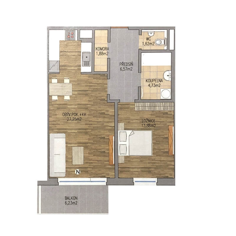 Soukalova, Modřany - Praha 4 | Prodej, Byt 2+kk, 62 m²